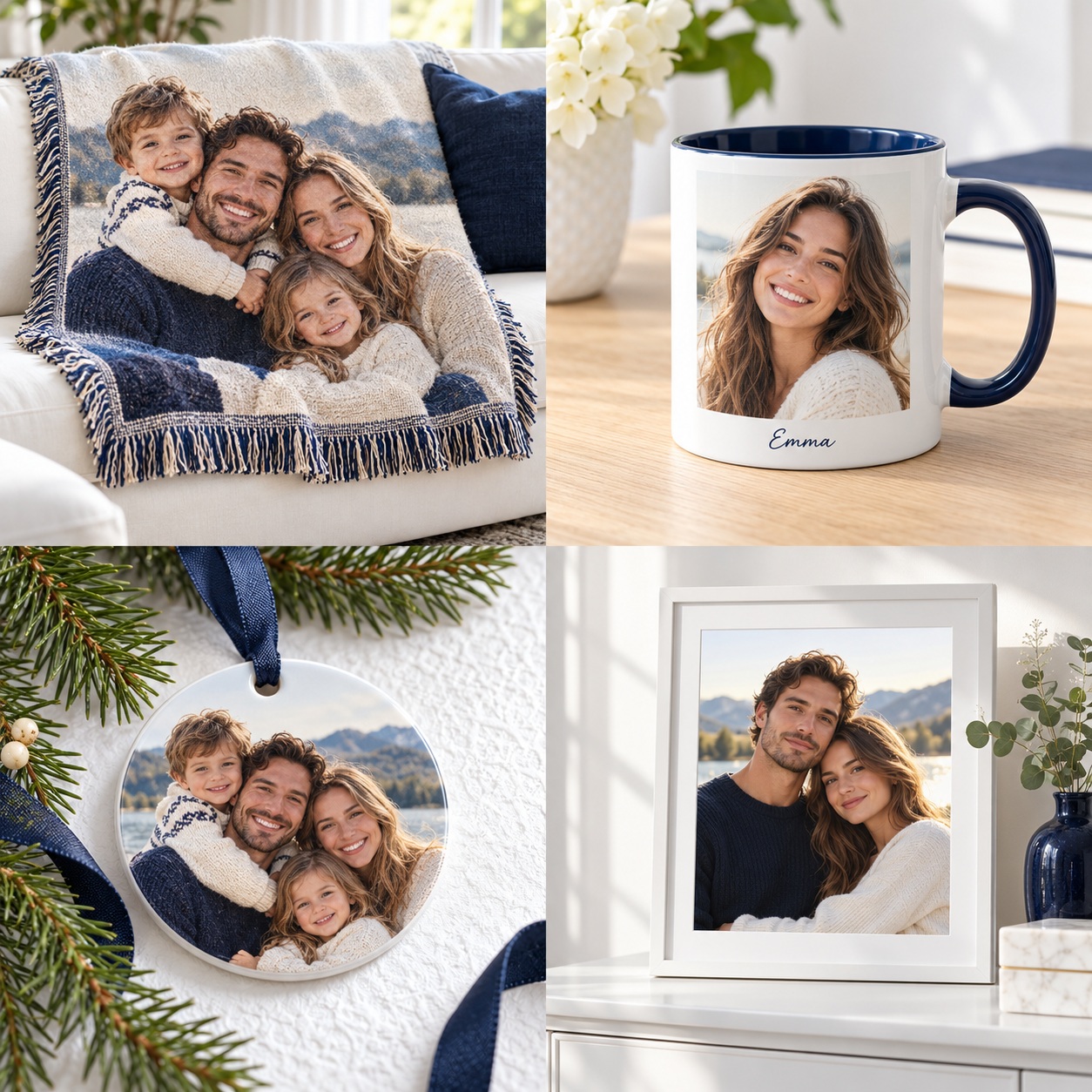 Family photo blanket gift