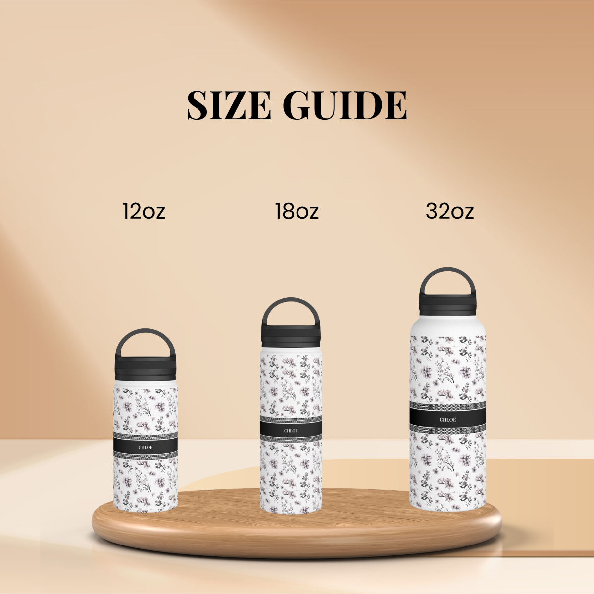 personalized floral stainless steel water bottle with handle lid personalized floral stainless steel water bottle with handle lid