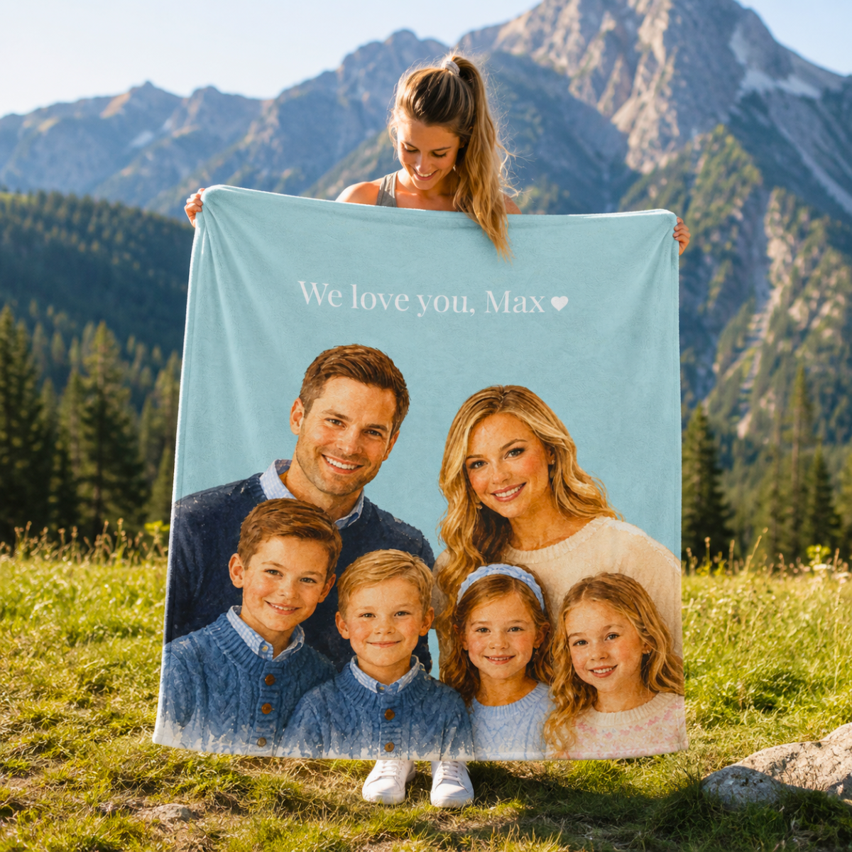 custom photo color blanket using photo + name custom photo color blanket using photo + name