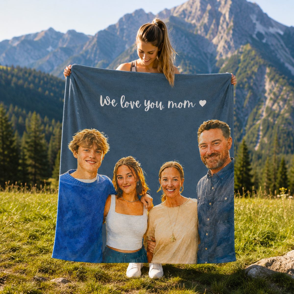 custom photo color blanket using photo + name custom photo color blanket using photo + name