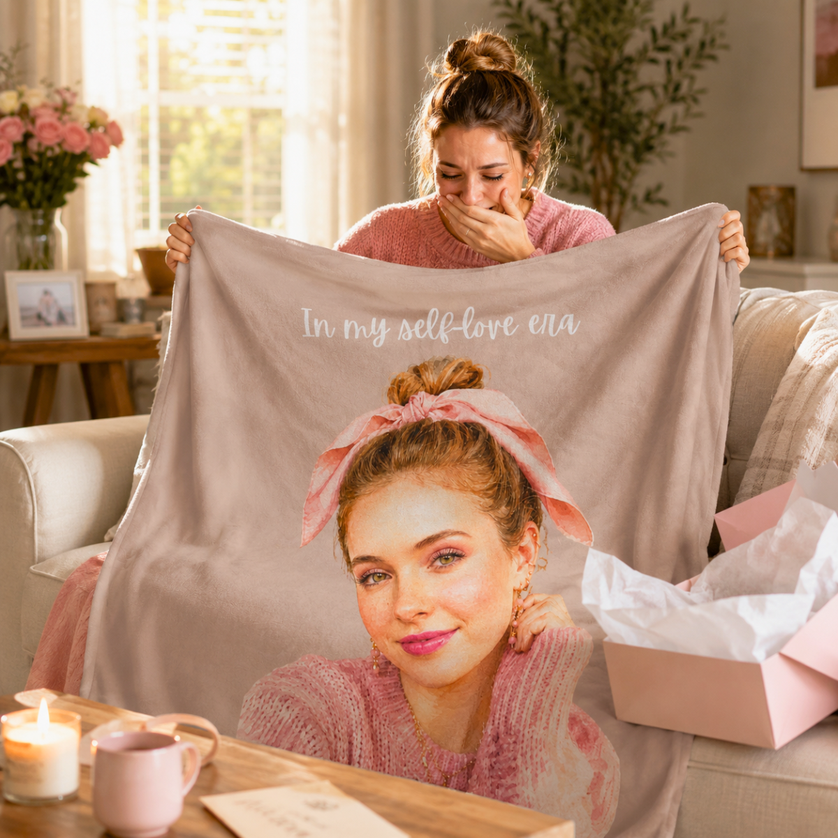 custom photo color blanket using photo + name custom photo color blanket using photo + name