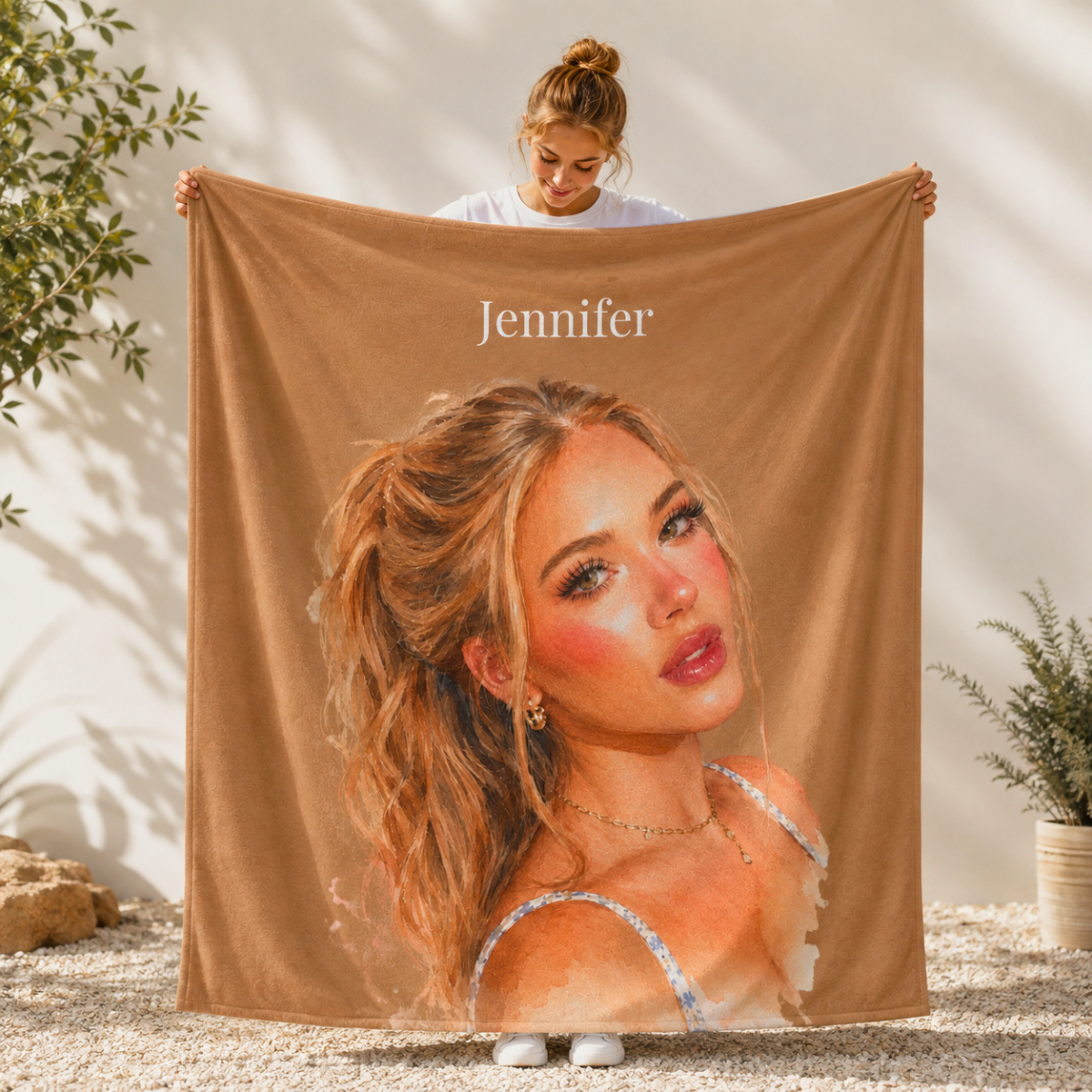 custom photo color blanket using photo + name custom photo color blanket using photo + name