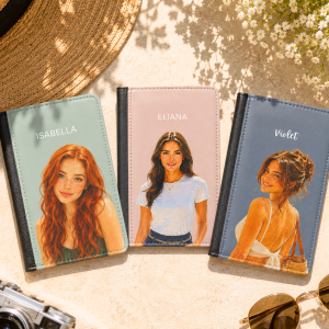 custom photo passport case your photo + name