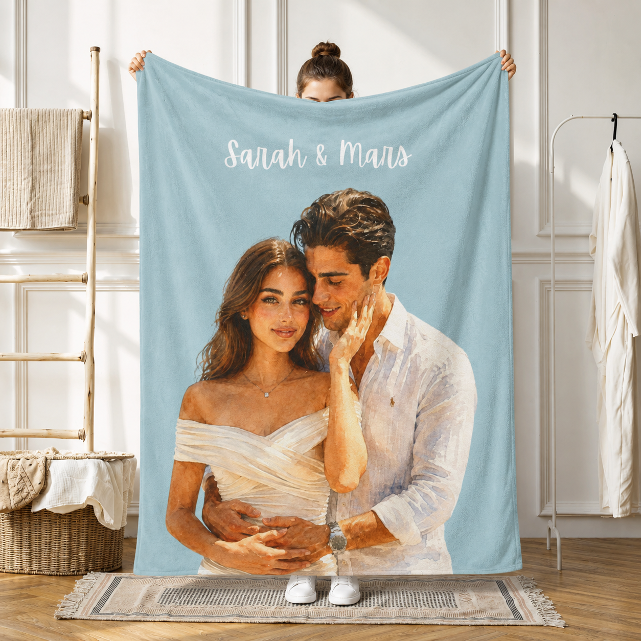 custom photo color blanket using photo + name custom photo color blanket using photo + name
