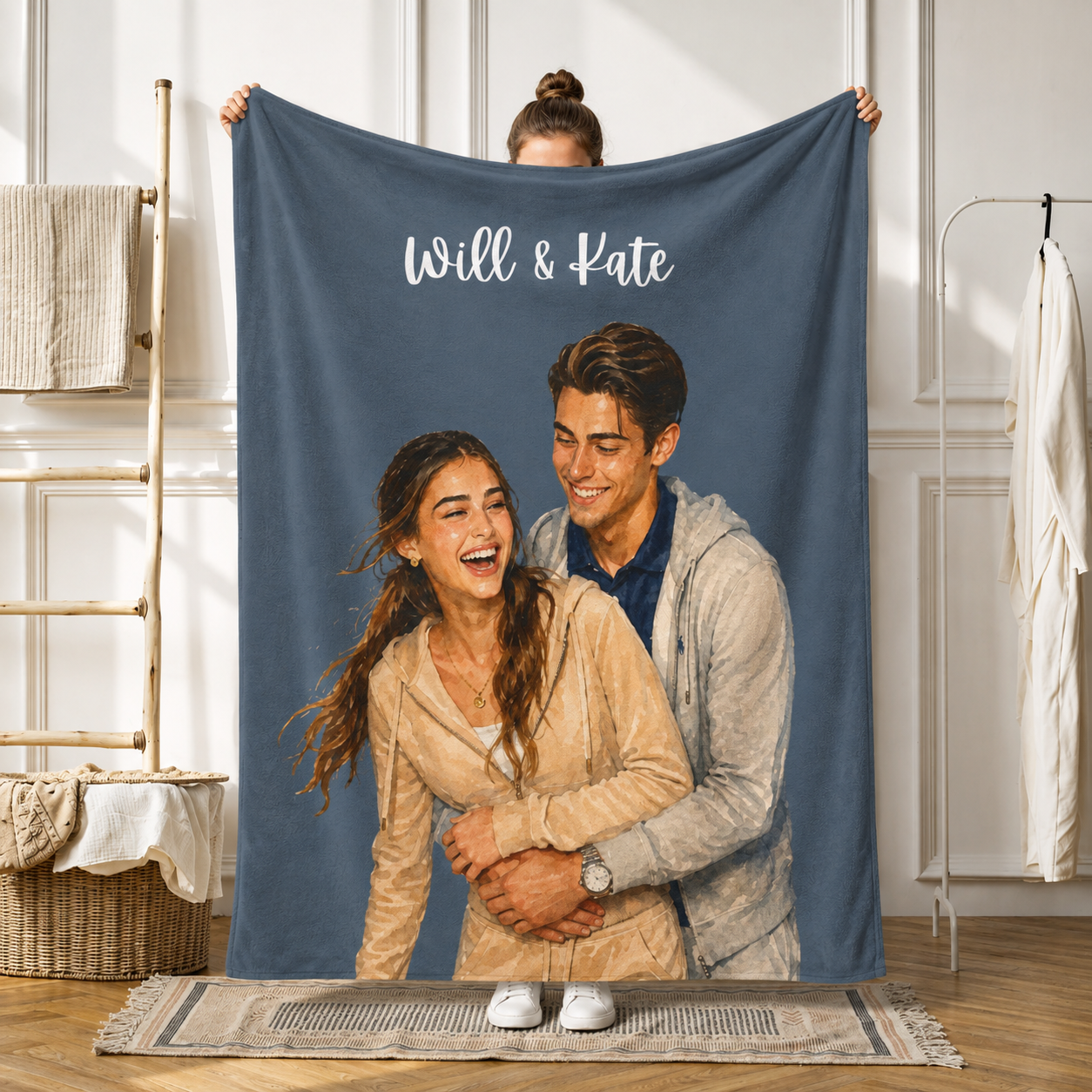 custom photo color blanket using photo + name custom photo color blanket using photo + name