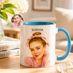 custom photo color mug your photo + name