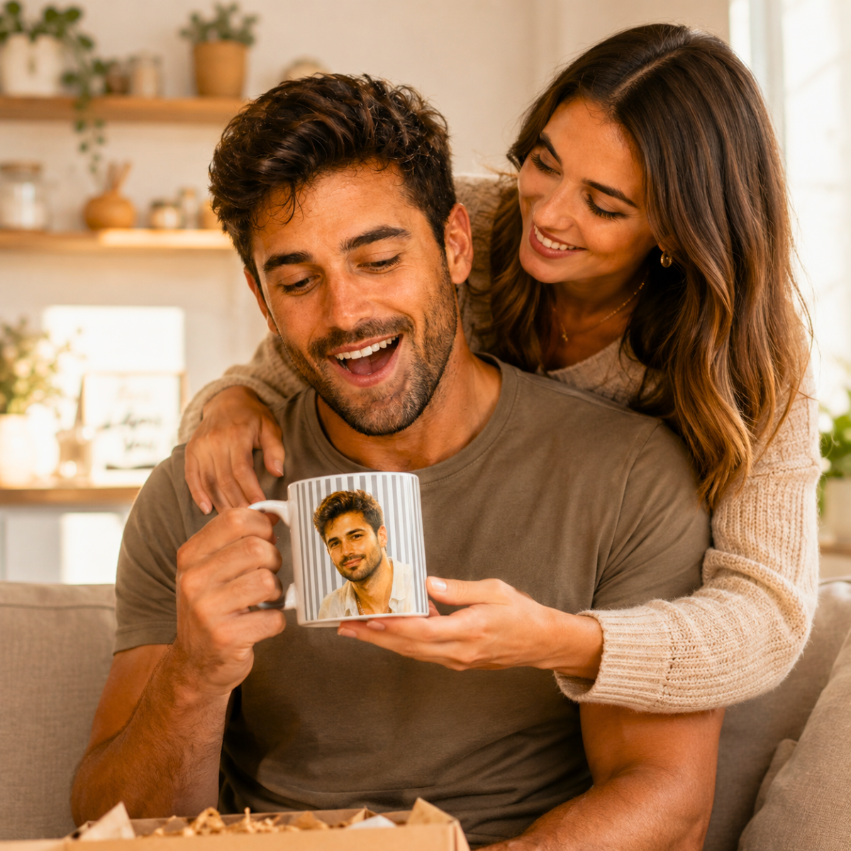 custom photo watercolor stripe mug your photo + name custom photo watercolor stripe mug your photo + name