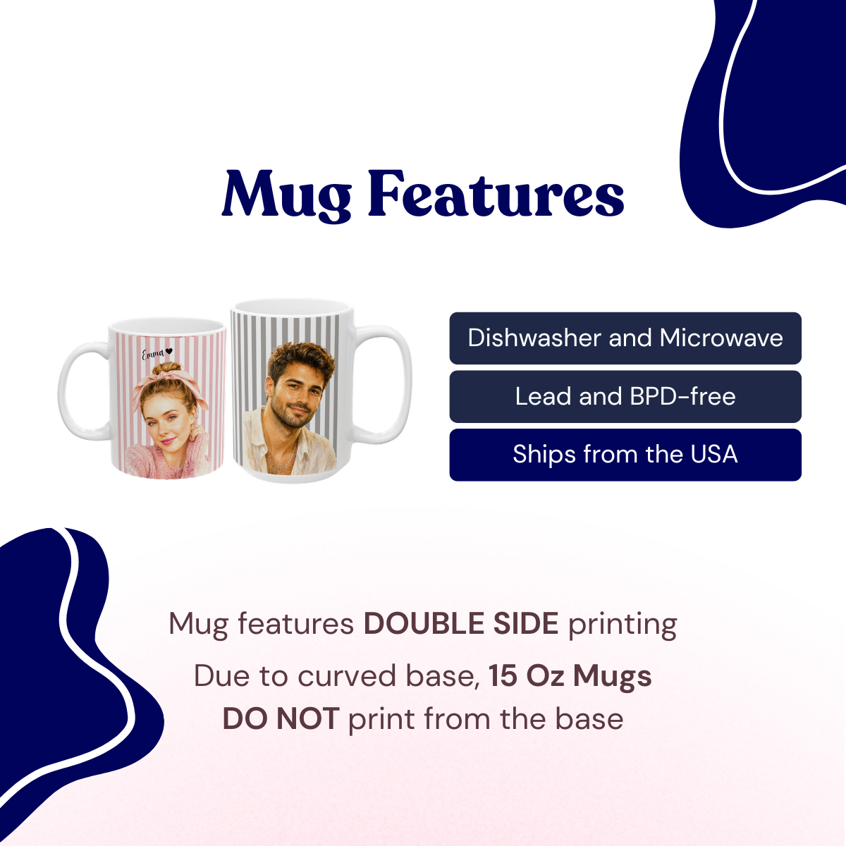 custom photo watercolor stripe mug your photo + name custom photo watercolor stripe mug your photo + name