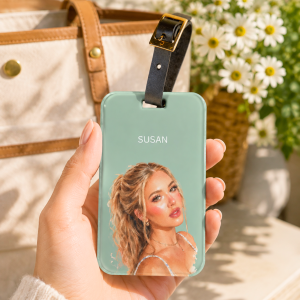 custom photo luggage tag using your photo + name