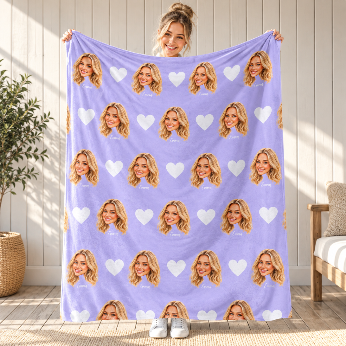 custom patterned photo color blanket using your photo + name custom patterned photo color blanket using your photo + name