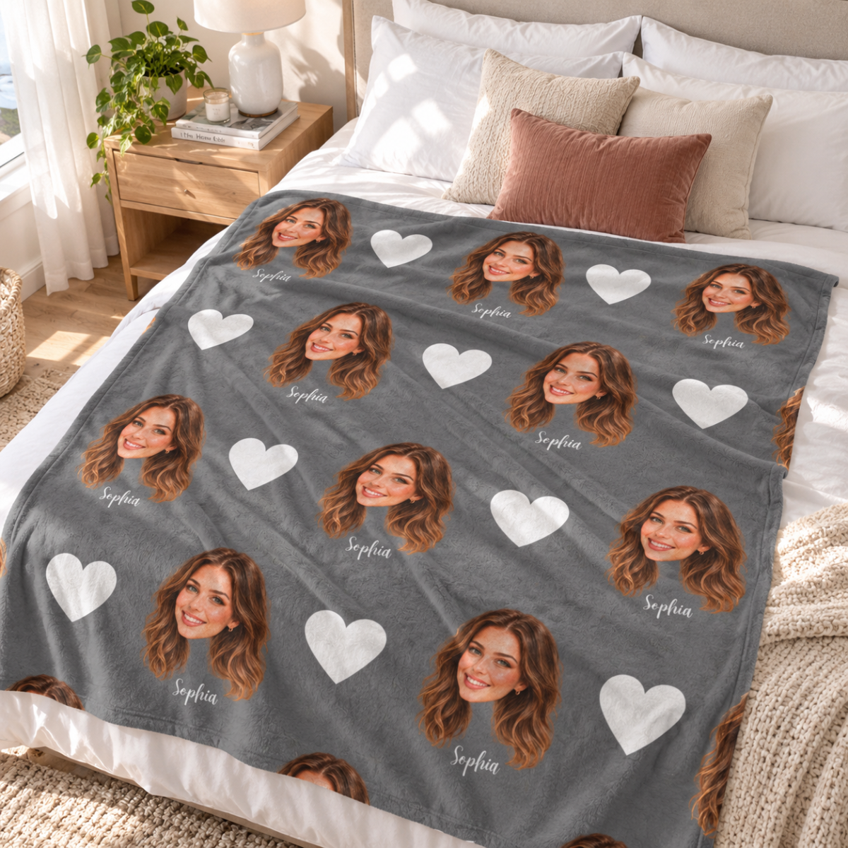 custom patterned photo color blanket using your photo + name custom patterned photo color blanket using your photo + name