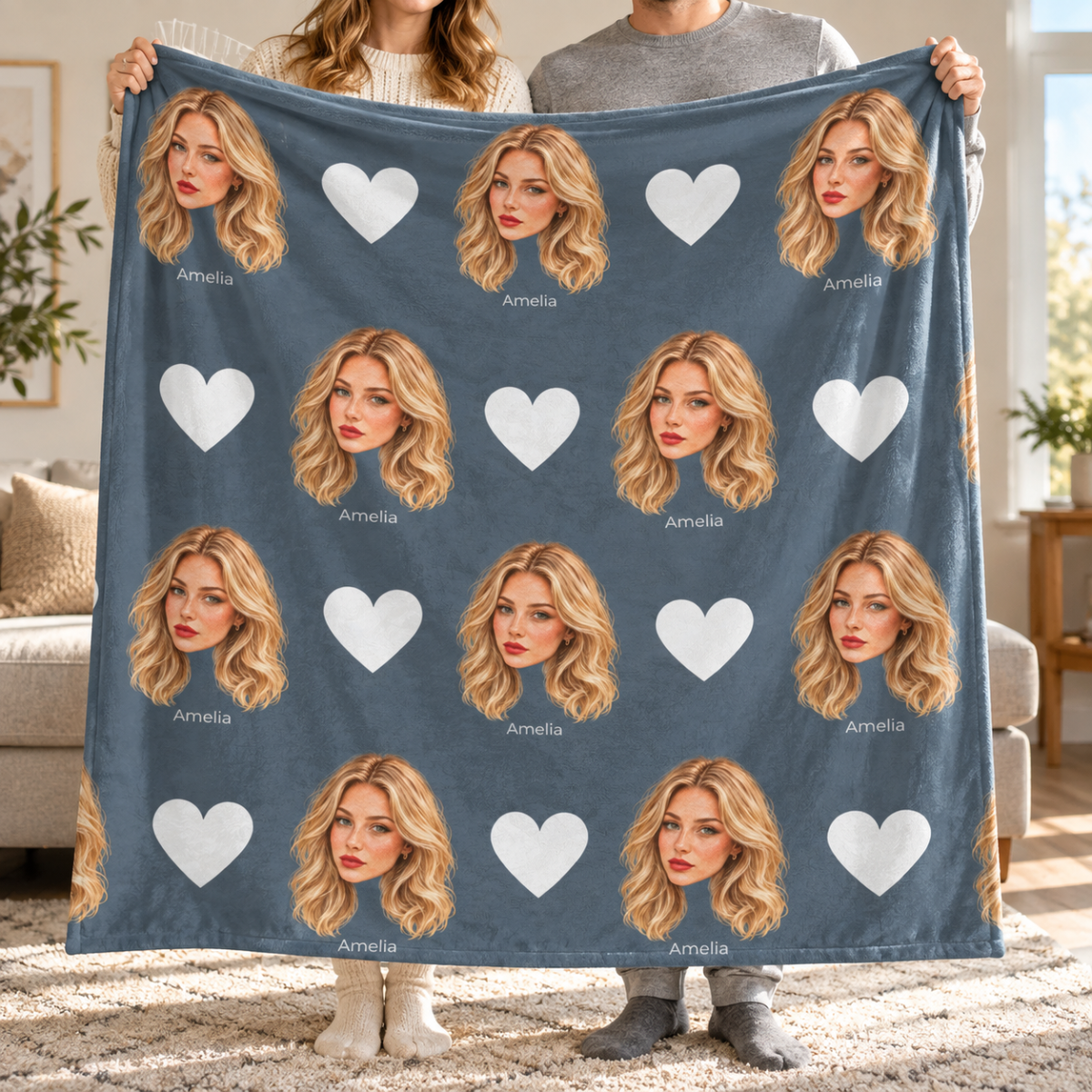 custom patterned photo color blanket using your photo + name custom patterned photo color blanket using your photo + name