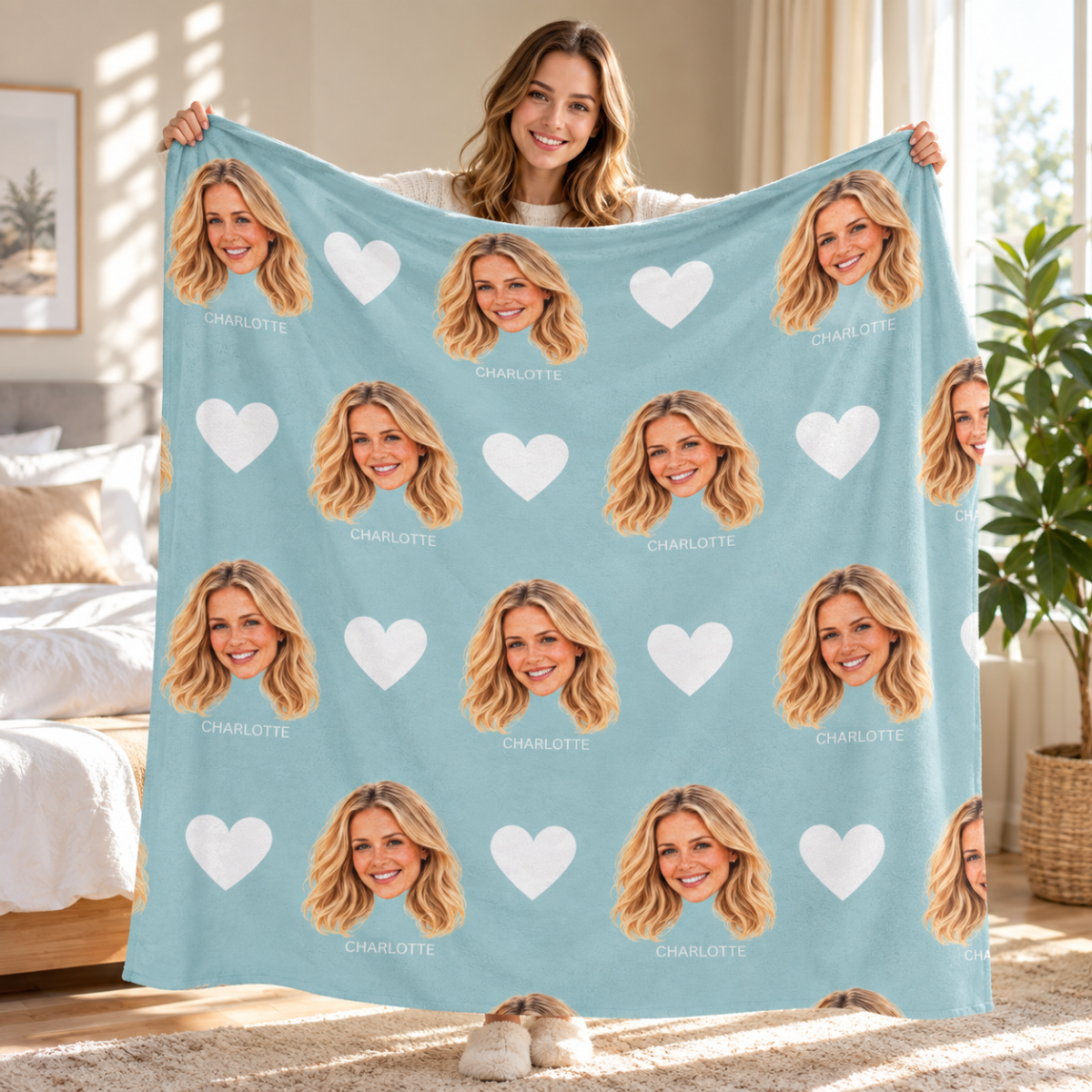 custom patterned photo color blanket using your photo + name custom patterned photo color blanket using your photo + name