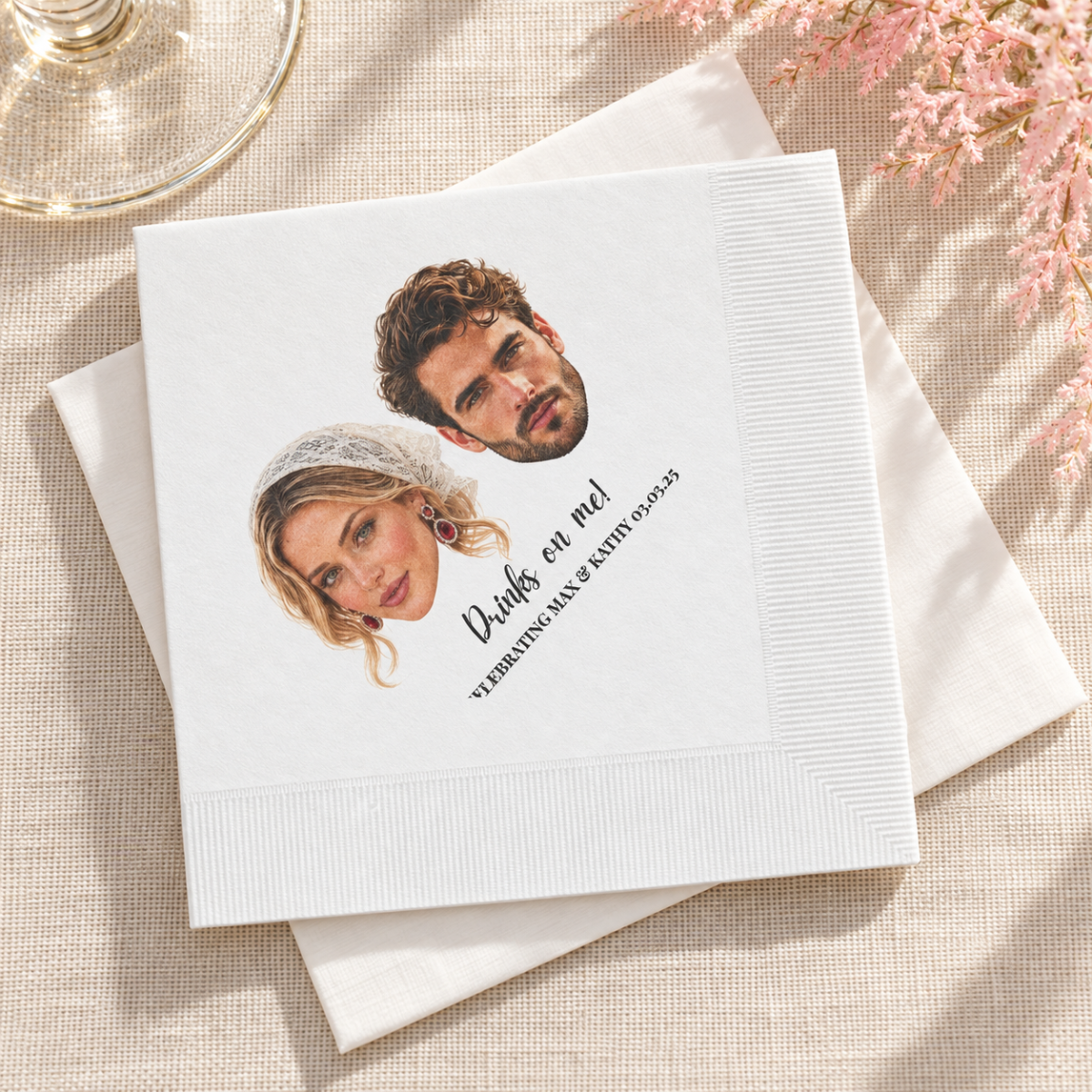 custom photo cocktail napkins using your photo + name custom photo cocktail napkins using your photo + name