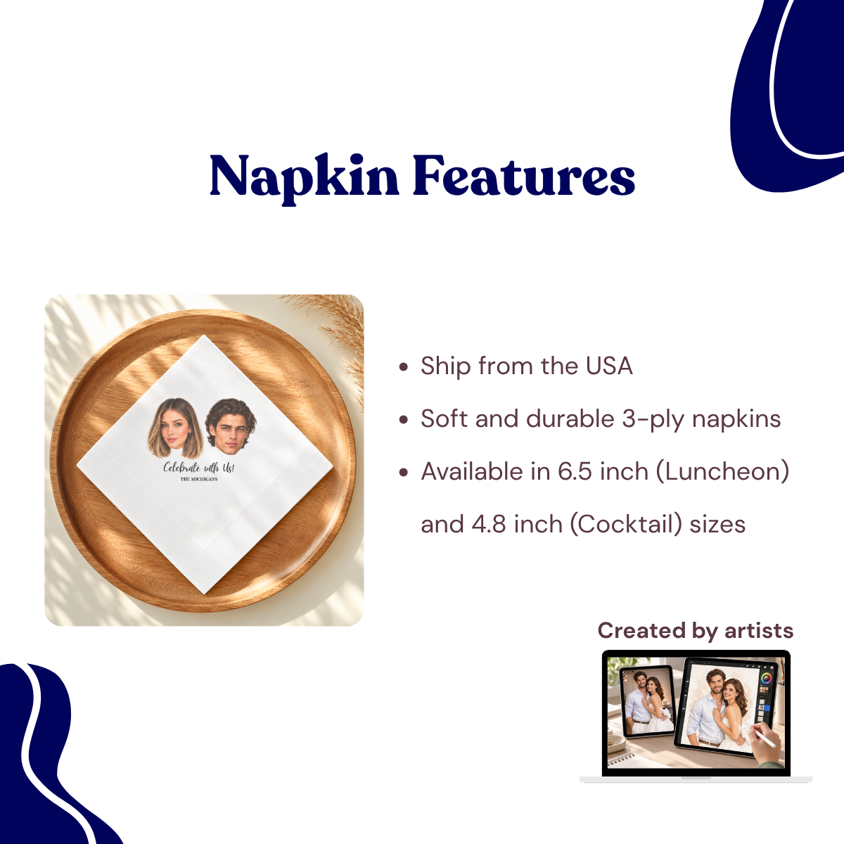 custom photo cocktail napkins using your photo + name custom photo cocktail napkins using your photo + name