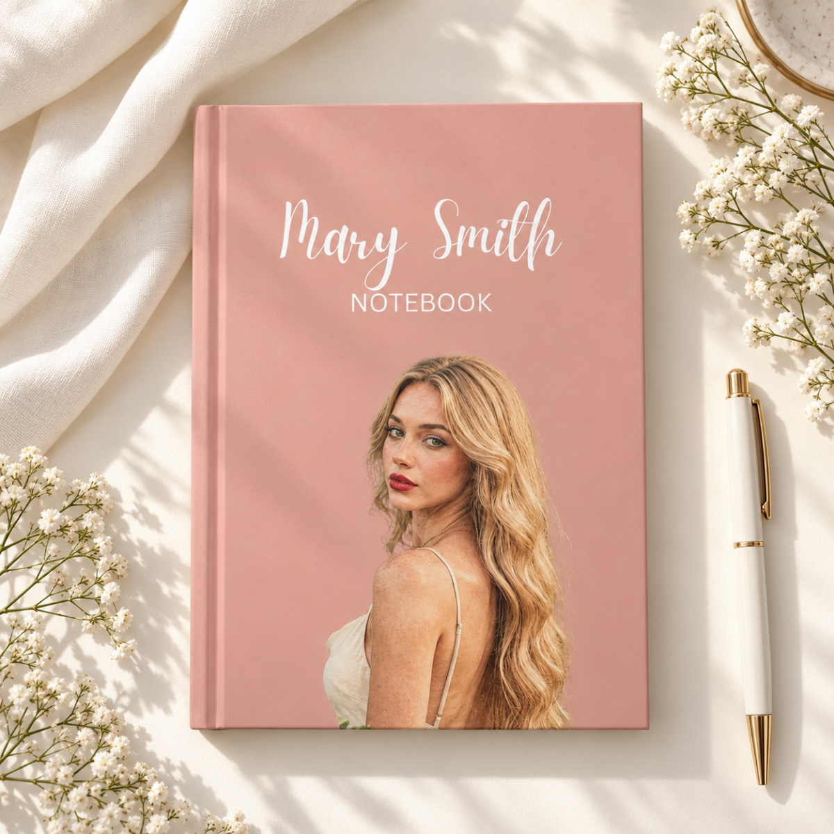 custom hardcover journal with your photo + name custom hardcover journal with your photo + name