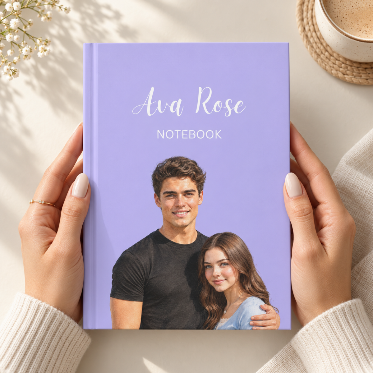 custom hardcover journal with your photo + name custom hardcover journal with your photo + name