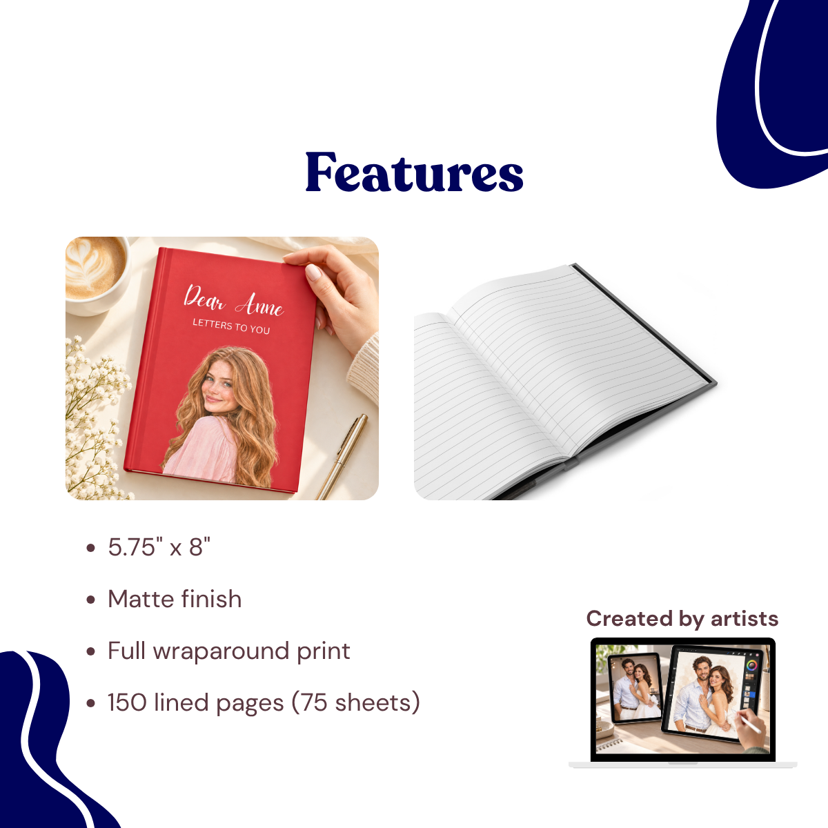 custom hardcover journal with your photo + name custom hardcover journal with your photo + name
