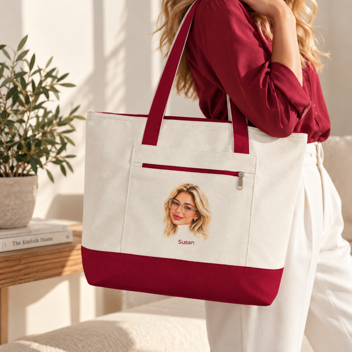 custom photo zippered tote bag using your photo + name custom photo zippered tote bag using your photo + name