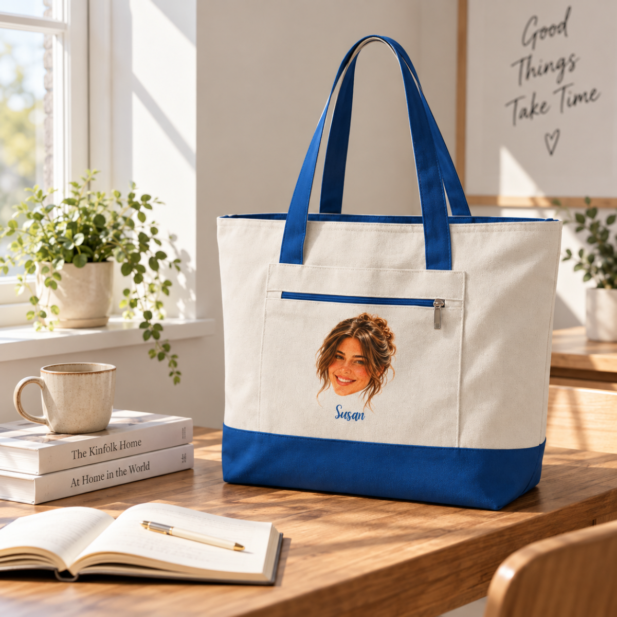 custom photo zippered tote bag using your photo + name custom photo zippered tote bag using your photo + name
