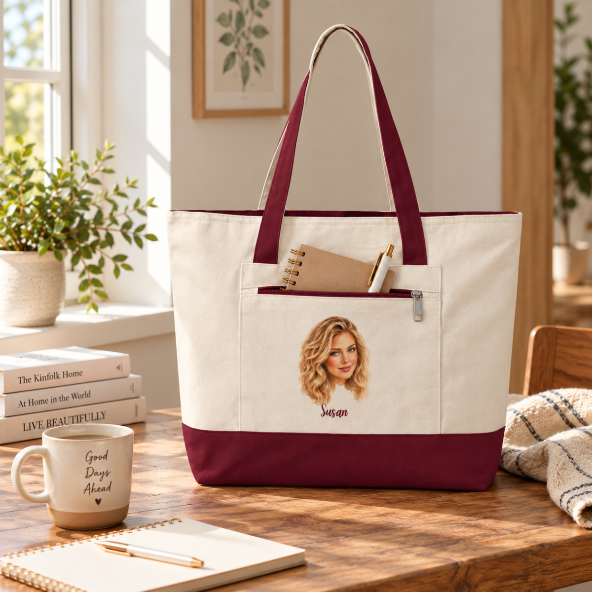 custom photo zippered tote bag using your photo + name custom photo zippered tote bag using your photo + name