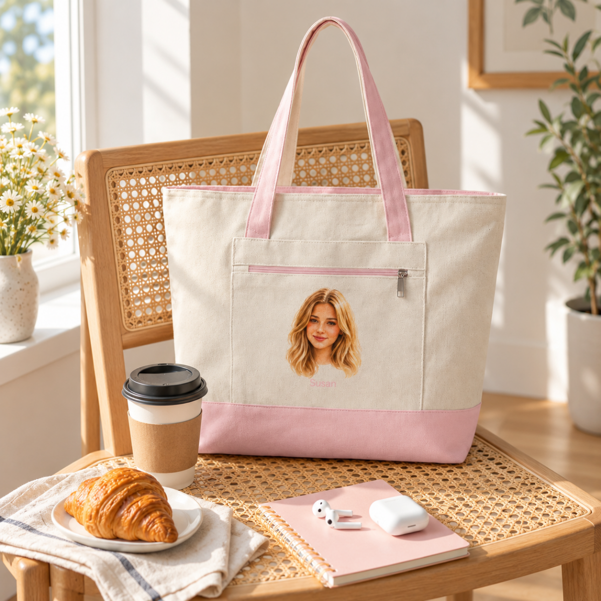 custom photo zippered tote bag using your photo + name custom photo zippered tote bag using your photo + name