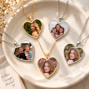 custom photo heart necklace using your face