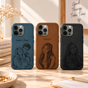 custom photo engraved phone case using your photo + name