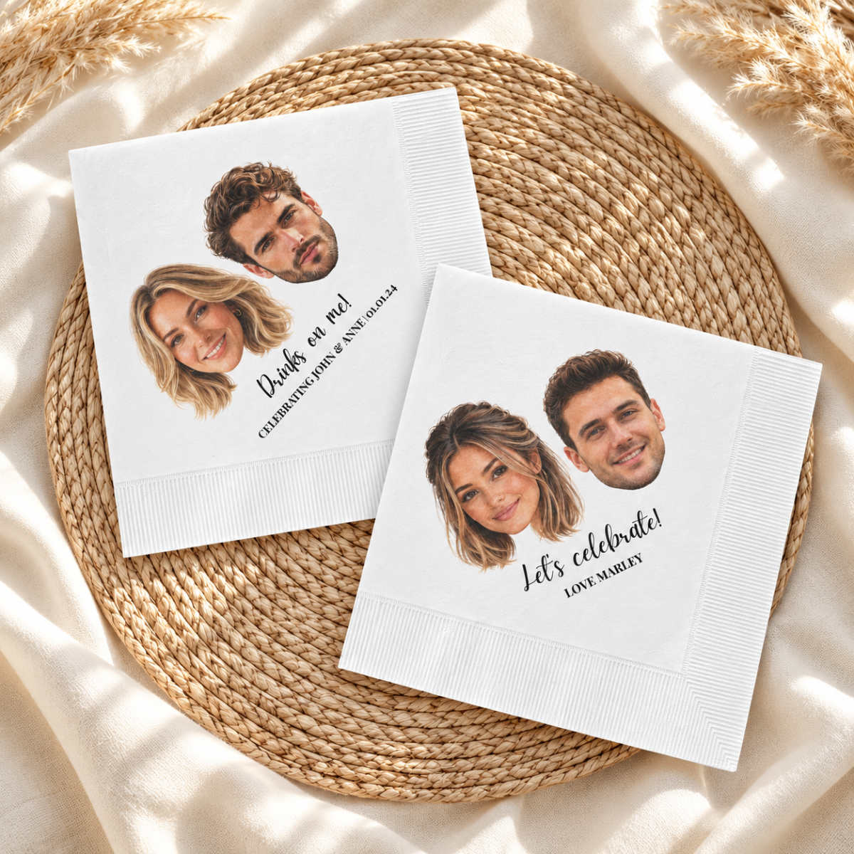 custom photo cocktail napkins using your photo + name custom photo cocktail napkins using your photo + name