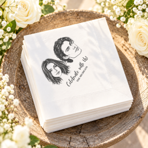 custom photo wedding cocktail napkins using your photo + name