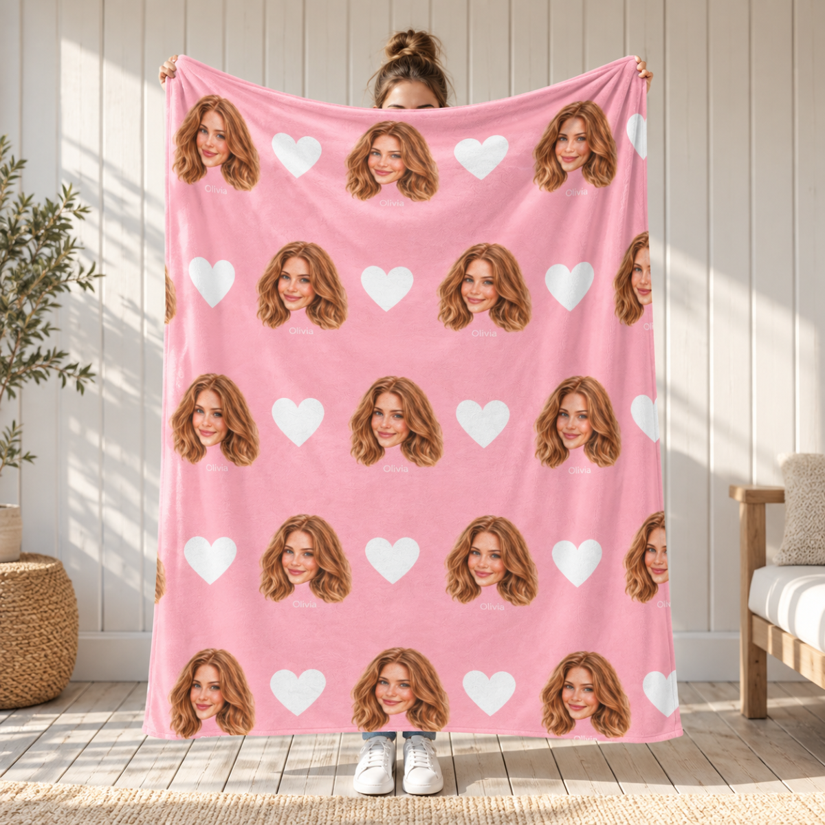 custom patterned photo color blanket using your photo + name custom patterned photo color blanket using your photo + name