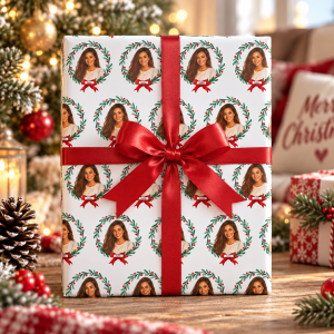 custom wrapping paper using your photo + name