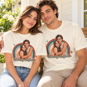 custom comfort colors vintage retro photo shirt your photo + name
