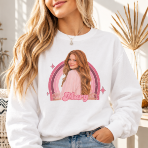custom comfort colors vintage retro photo sweater using photo + name